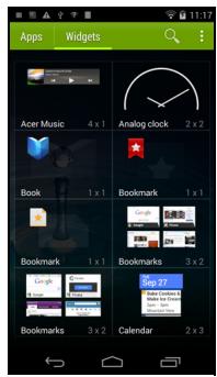 ACER LIQUID JADE - Adding and removing shortcuts and widgets - 1