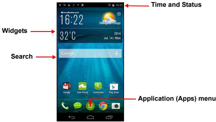 ACER LIQUID JADE - The Home screen - 1