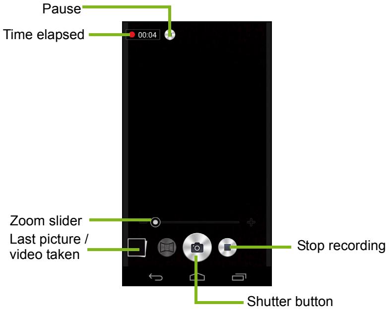 ACER LIQUID JADE - Camera/camcorder icons and indicators - 2