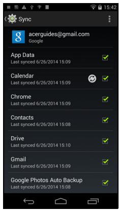ACER LIQUID JADE - Synchronization - 1