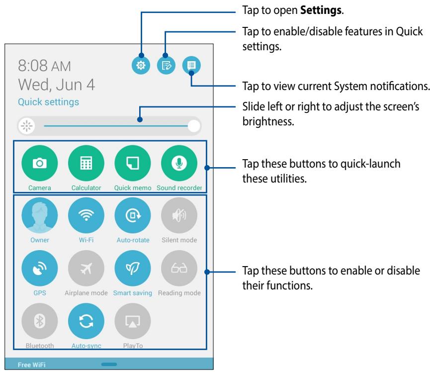 ASUS ME181CX-1F004A - Launching Quick settings - 1