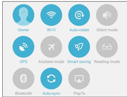 ASUS ME181CX-1F004A - Using the Quick settings Notification Panel - 1