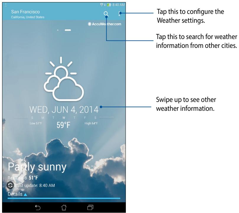 ASUS ME181CX-1F004A - Weather home screen - 1