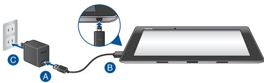 ASUS TRANSFORMER PAD TF103C-1A008A - Charging your ASUS Tablet - 1