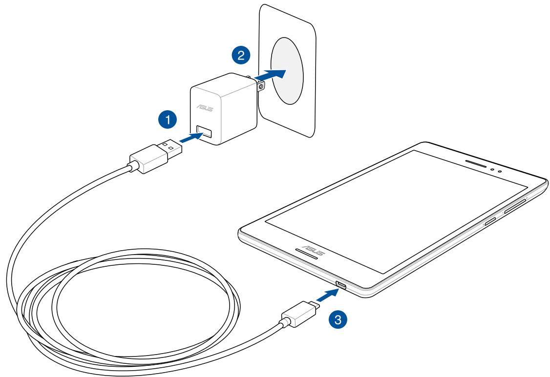ASUS ZENPAD S 8.0 Z580C-1A007A - To charge your ASUS Tablet: - 1