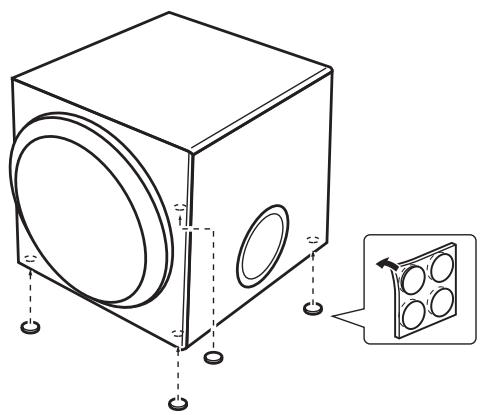 YAMAHA YST-FSW050 - Utilización de las almohadillas antideslizantes - 1