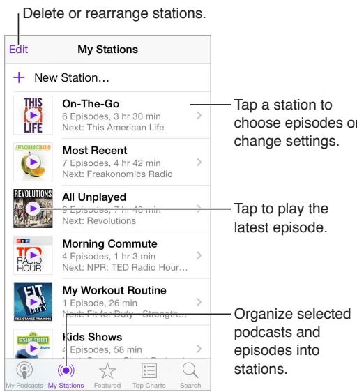APPLE 6 - Organize your favorites into stations - 1