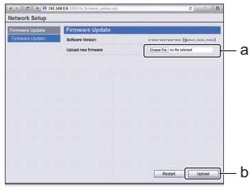 PIONEER VSX 831 - Recherche le tout dernier micrologiciel sur votre ordinateur (a) puis appuyez sur upload (b). - 1