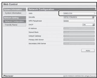 PIONEER XW-SMA1-K - Select your router's SSID. - 1
