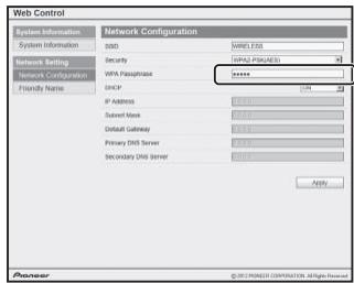 PIONEER XW-SMA1-K - If a password is requested, input it here. - 1