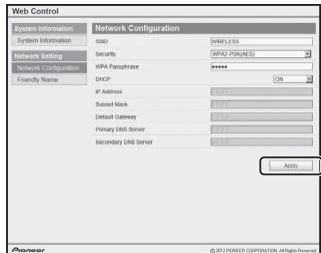 PIONEER XW-SMA1-K - When settings are completed, click on Apply. - 1