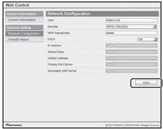 PIONEER XW-SMA1-K - When settings are completed, click on Apply. - 1