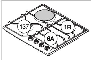 DE DIETRICH DTE1111X - Three-burner gas model + 1 electric plate with high-speed burner* - 1