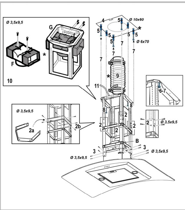HOTPOINT HDAI 9 IX/HA - Instalación modelo para el techo (Isla) - 1