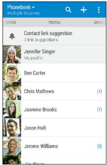 HTC ONE M8 - Your contacts list - 1