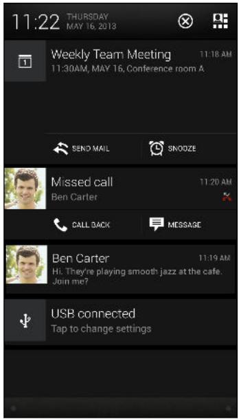 HTC ONE M8 - Notifications panel - 3