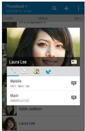 HTC ONE M8 - Getting in touch with a contact - 1