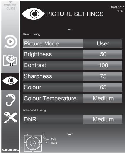 GRUNDIG 32VLE5520BG - Picture settings - 1