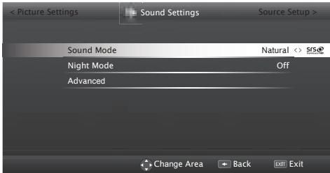 GRUNDIG 48VLE6522BL - Sound settings - 1