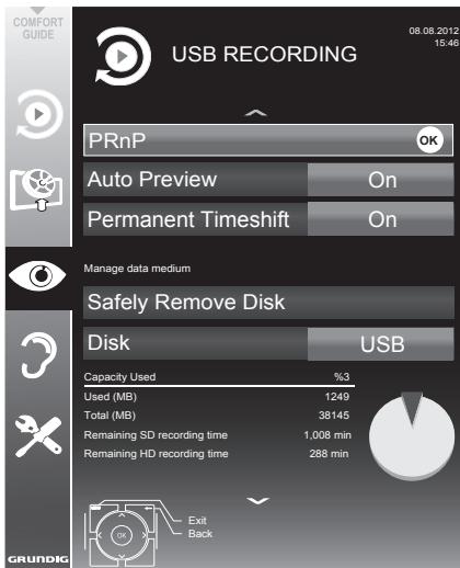 GRUNDIG 42VLE9481SL - Selecting the menu - 1