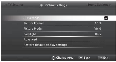 GRUNDIG 48VLE7462 - Picture settings - 1