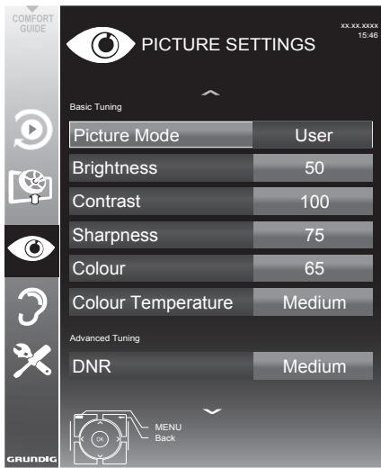 GRUNDIG 55VLE5523BG - Picture settings - 1