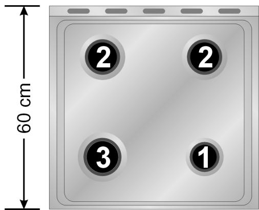 SMEG SCB92MN8 - Arrangement of burners on cooking hob - 1