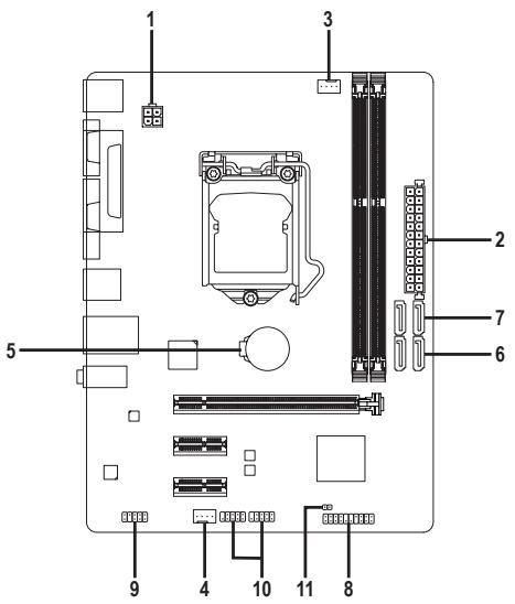 GIGABYTE GA-H81M-S2PV - 1-7 Internal Connectors - 1
