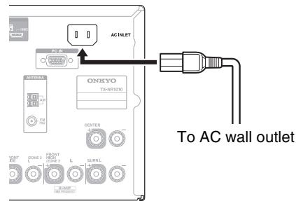 ONKYO TX-NR1010 - Connecting the Power Cord - 1