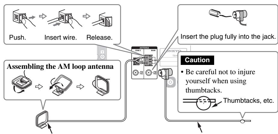 ONKYO TX-NR1010 - Connecting the Antennas - 1