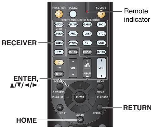 ONKYO TX-NR626 - Using the Setup Menu (HOME) - 1