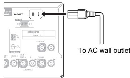 ONKYO TXNR717 - Connecting the Power Cord - 1