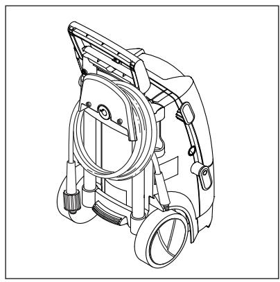 NILFISK E140.2 - Enroulement du câble électrique et du tuyau haute pression - 1