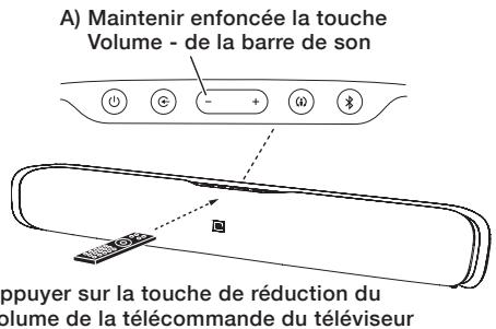 JBL CINEMA SB200 - PROGRAMMATION DES COMMANDES DE VOLUME ET DE COUPURE DU SON DE LA TÉLÉCOMMANDE DU TÉLVISEUR - 4