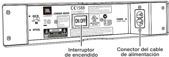 JBL CINEMA SB200 - CONTROLES Y CONEXIONES DEL PANEL TRASERO DE LA TORRE DE SONIDO - 2