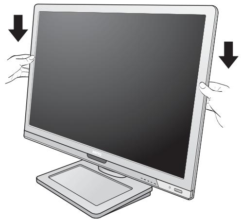 BENQ BL2201PT - Adjusting the monitor stand height - 1