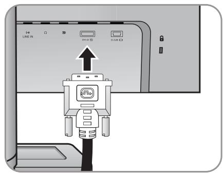 BENQ BL2201PT - To Connect the DVI-D Cable - 1