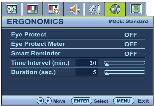 BENQ BL2201PT - Ergonomics menu - 1