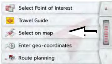 BECKER TRANSIT 5 LMU - Selecting a destination from the map - 1