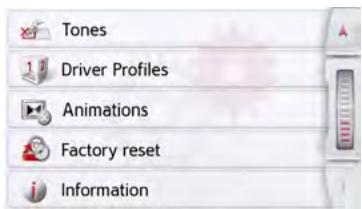 BECKER TRANSIT 5 LMU - The system settings menu - 3