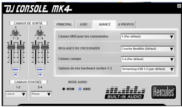 HERCULES DJ CONTROL AIR - Onglet avancé - 1