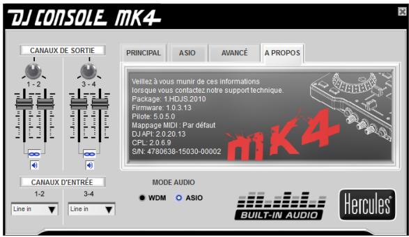 HERCULES DJ CONTROL AIR - Onglet à propos - 1