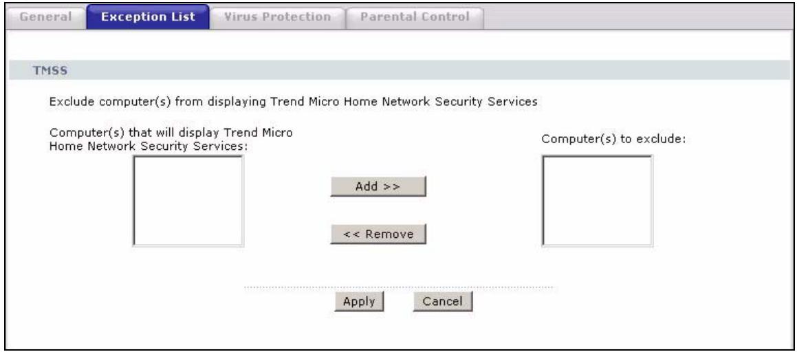 ZYXEL PRESTIGE 661H - TMSS Exception List - 1