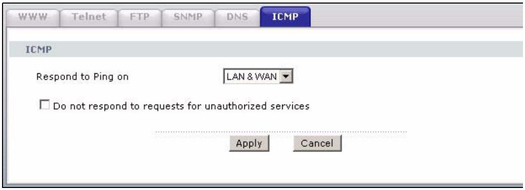 ZYXEL PRESTIGE 661H - Configuring ICMP - 1