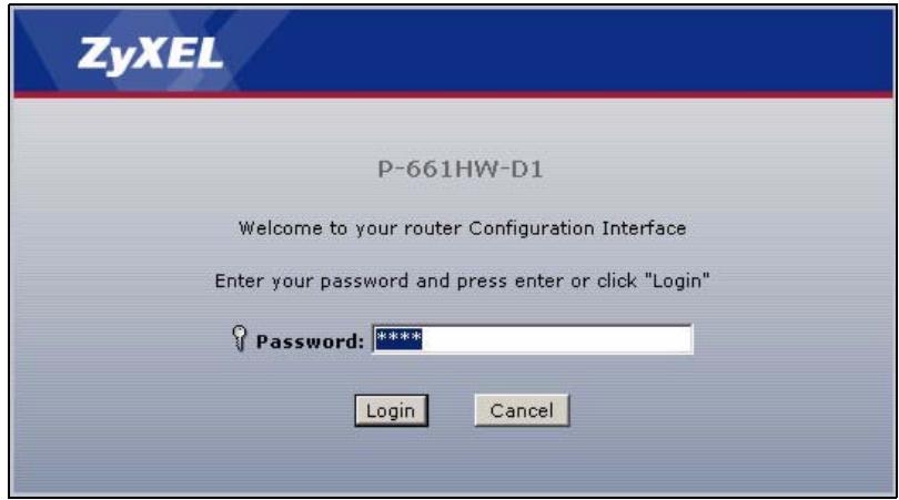 ZYXEL PRESTIGE 661H - Accessing the Web Configurator - 1