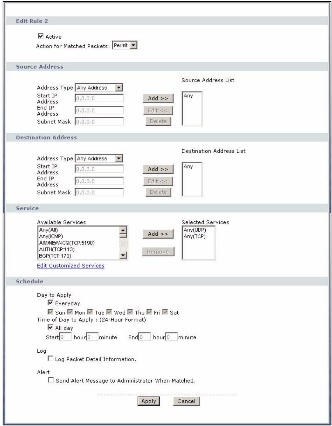 ZYXEL PRESTIGE 661H - Configuring Firewall Rules - 1