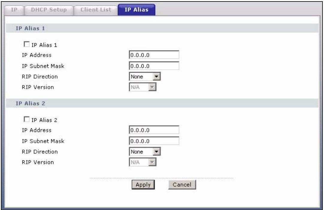 ZYXEL PRESTIGE 661H - LAN IP Alias - 2