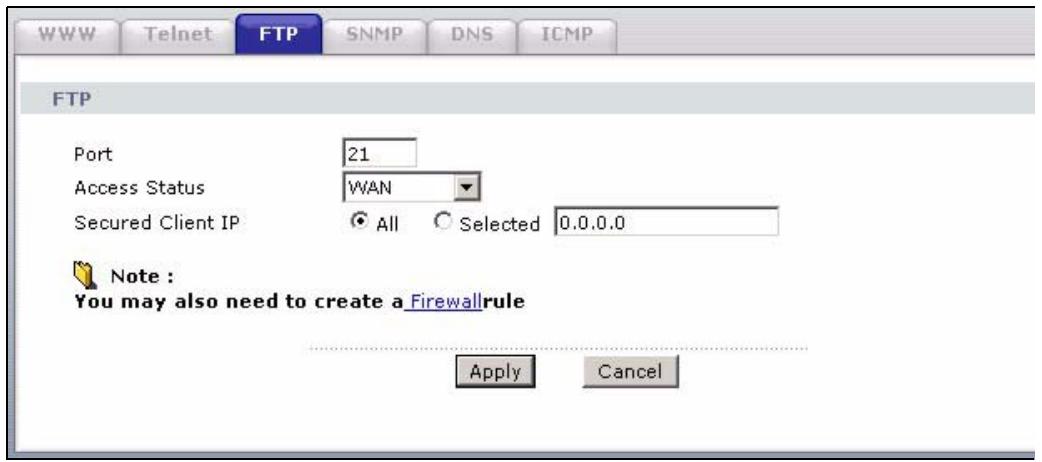 ZYXEL PRESTIGE 661H - Configuring FTP - 1