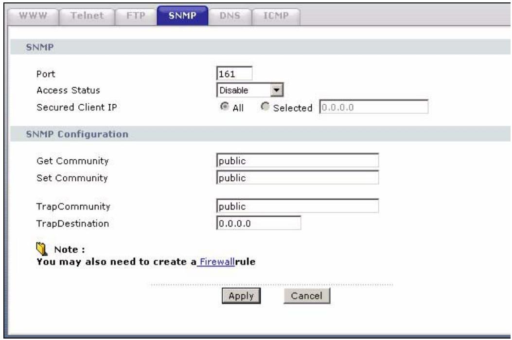 ZYXEL PRESTIGE 661H - Configuring SNMP - 1
