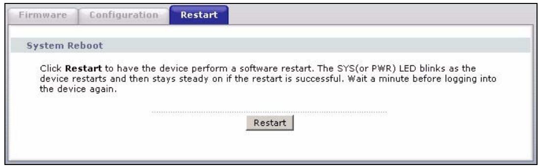 ZYXEL PRESTIGE 661H - Restart - 1